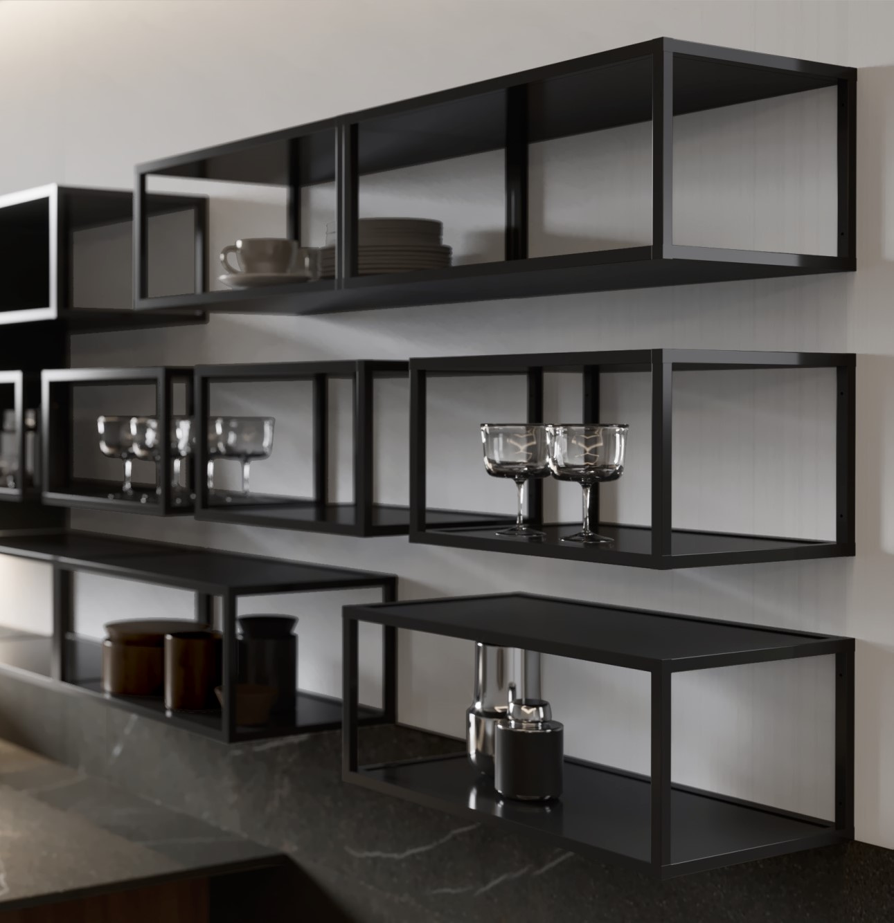 Pr&eacute;sentoirs &eacute;tag&egrave;res flottantes